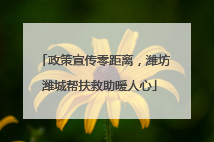 政策宣传零距离，潍坊潍城帮扶救助暖人心