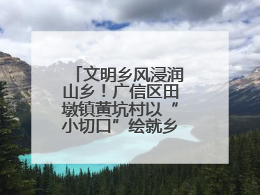 文明乡风浸润山乡！广信区田墩镇黄坑村以“小切口”绘就乡村振兴大图景