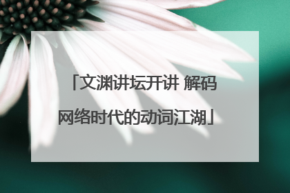 文渊讲坛开讲 解码网络时代的动词江湖