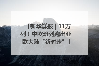 新华鲜报｜11万列！中欧班列跑出亚欧大陆“新时速”
