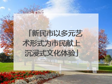 新民市以多元艺术形式为市民献上沉浸式文化体验