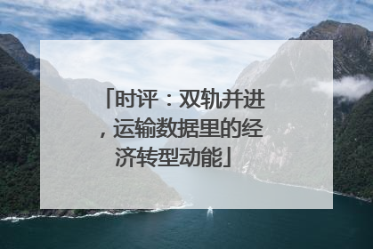 时评：双轨并进，运输数据里的经济转型动能