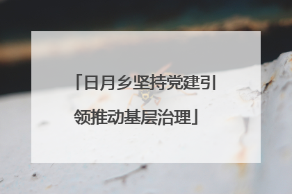 日月乡坚持党建引领推动基层治理