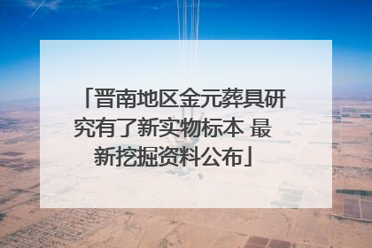 晋南地区金元葬具研究有了新实物标本 最新挖掘资料公布