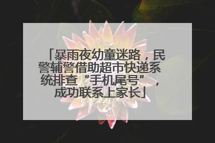 暴雨夜幼童迷路，民警辅警借助超市快递系统排查“手机尾号”，成功联系上家长