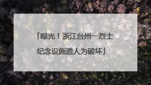 曝光！浙江台州一烈士纪念设施遭人为破坏