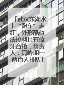 武汉东湖水上“跑车”走红，外形酷似法拉利且有蓝牙音箱，负责人：高峰期一两百人排队