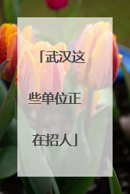 武汉这些单位正在招人