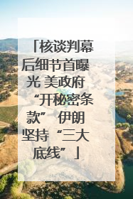 核谈判幕后细节首曝光 美政府“开秘密条款” 伊朗坚持“三大底线”