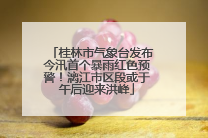 桂林市气象台发布今汛首个暴雨红色预警！漓江市区段或于午后迎来洪峰