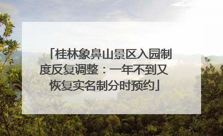 桂林象鼻山景区入园制度反复调整：一年不到又恢复实名制分时预约