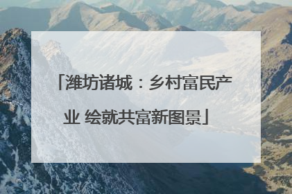潍坊诸城：乡村富民产业 绘就共富新图景