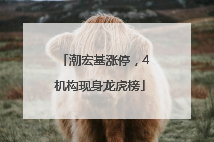 潮宏基涨停，4机构现身龙虎榜