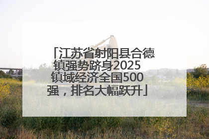 江苏省射阳县合德镇强势跻身2025镇域经济全国500强，排名大幅跃升