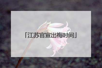 江苏官宣出梅时间
