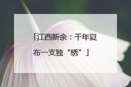 江西新余：千年夏布一支独“绣”