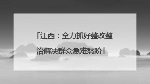 江西：全力抓好整改整治解决群众急难愁盼