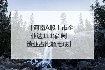河南A股上市企业达111家 制造业占比超七成