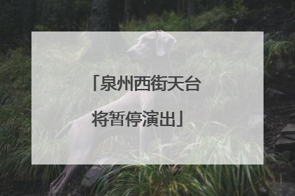 泉州西街天台将暂停演出