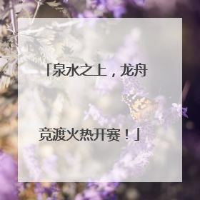 泉水之上，龙舟竞渡火热开赛！