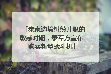 泰柬边境纠纷升级的敏感时期，泰军方宣布购买新型战斗机