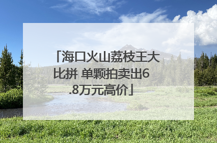 海口火山荔枝王大比拼 单颗拍卖出6.8万元高价