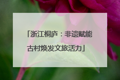 浙江桐庐：非遗赋能古村焕发文旅活力