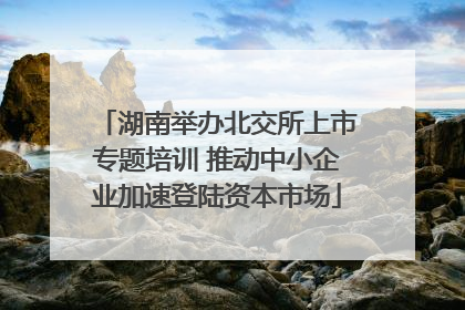 湖南举办北交所上市专题培训 推动中小企业加速登陆资本市场