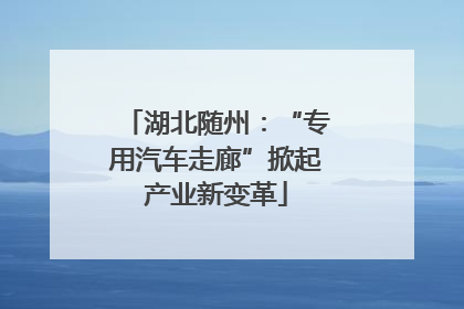 湖北随州：“专用汽车走廊”掀起产业新变革