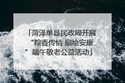 菏泽单县民政局开展“粽香传情 扇绘安康”端午敬老公益活动