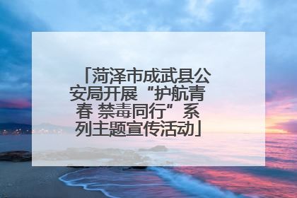 菏泽市成武县公安局开展“护航青春 禁毒同行”系列主题宣传活动