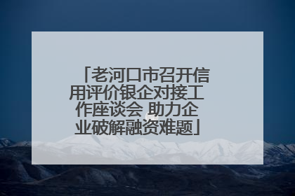 老河口市召开信用评价银企对接工作座谈会 助力企业破解融资难题