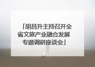 胡昌升主持召开全省文旅产业融合发展专题调研座谈会