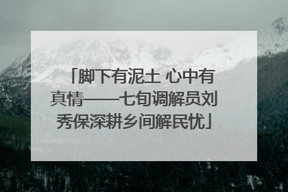 脚下有泥土 心中有真情——七旬调解员刘秀保深耕乡间解民忧