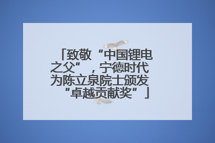 致敬“中国锂电之父”，宁德时代为陈立泉院士颁发“卓越贡献奖”