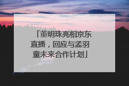 董明珠亮相京东直播，回应与孟羽童未来合作计划