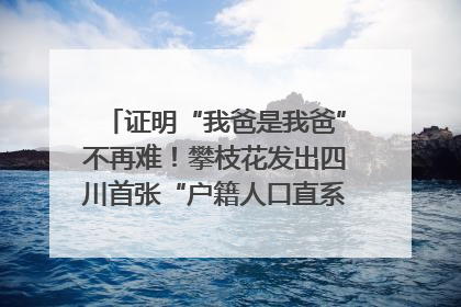 证明“我爸是我爸”不再难！攀枝花发出四川首张“户籍人口直系亲属关系谱”