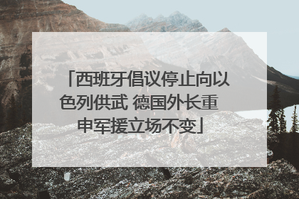 西班牙倡议停止向以色列供武 德国外长重申军援立场不变