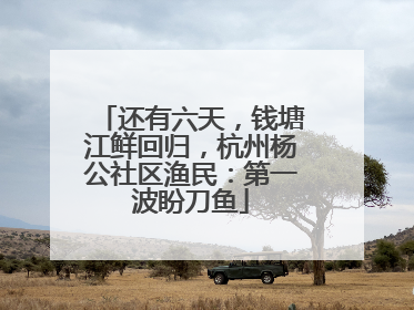 还有六天，钱塘江鲜回归，杭州杨公社区渔民：第一波盼刀鱼