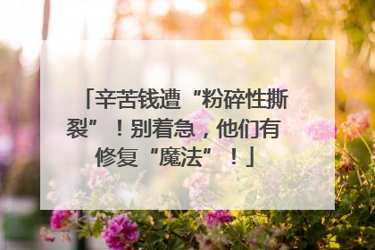 辛苦钱遭“粉碎性撕裂”！别着急，他们有修复“魔法”！
