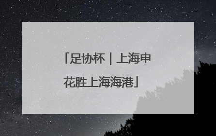 足协杯｜上海申花胜上海海港