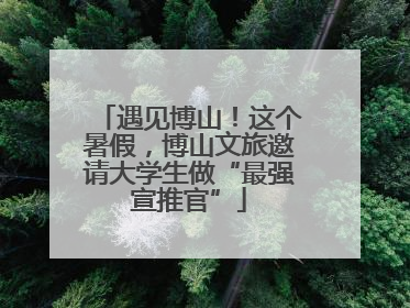 遇见博山！这个暑假，博山文旅邀请大学生做“最强宣推官”