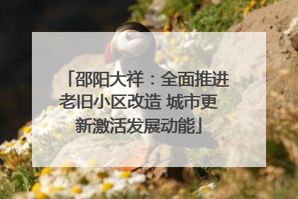 邵阳大祥：全面推进老旧小区改造 城市更新激活发展动能