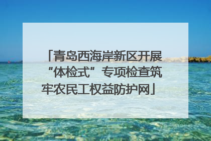青岛西海岸新区开展“体检式”专项检查筑牢农民工权益防护网