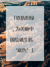 铁轨织绿，为美丽中国绘就生机“底色”