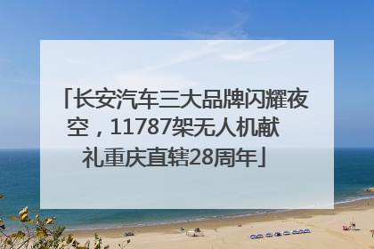 长安汽车三大品牌闪耀夜空，11787架无人机献礼重庆直辖28周年