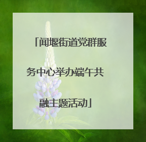 闻堰街道党群服务中心举办端午共融主题活动