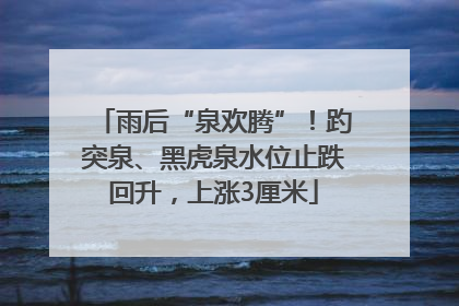 雨后“泉欢腾”！趵突泉、黑虎泉水位止跌回升，上涨3厘米