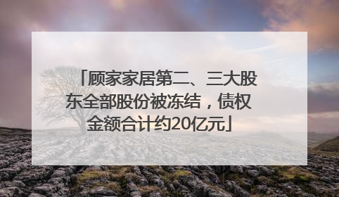 顾家家居第二、三大股东全部股份被冻结,债权金额合计约20亿元