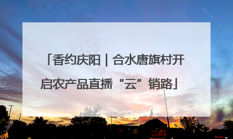 香约庆阳｜合水唐旗村开启农产品直播“云”销路
